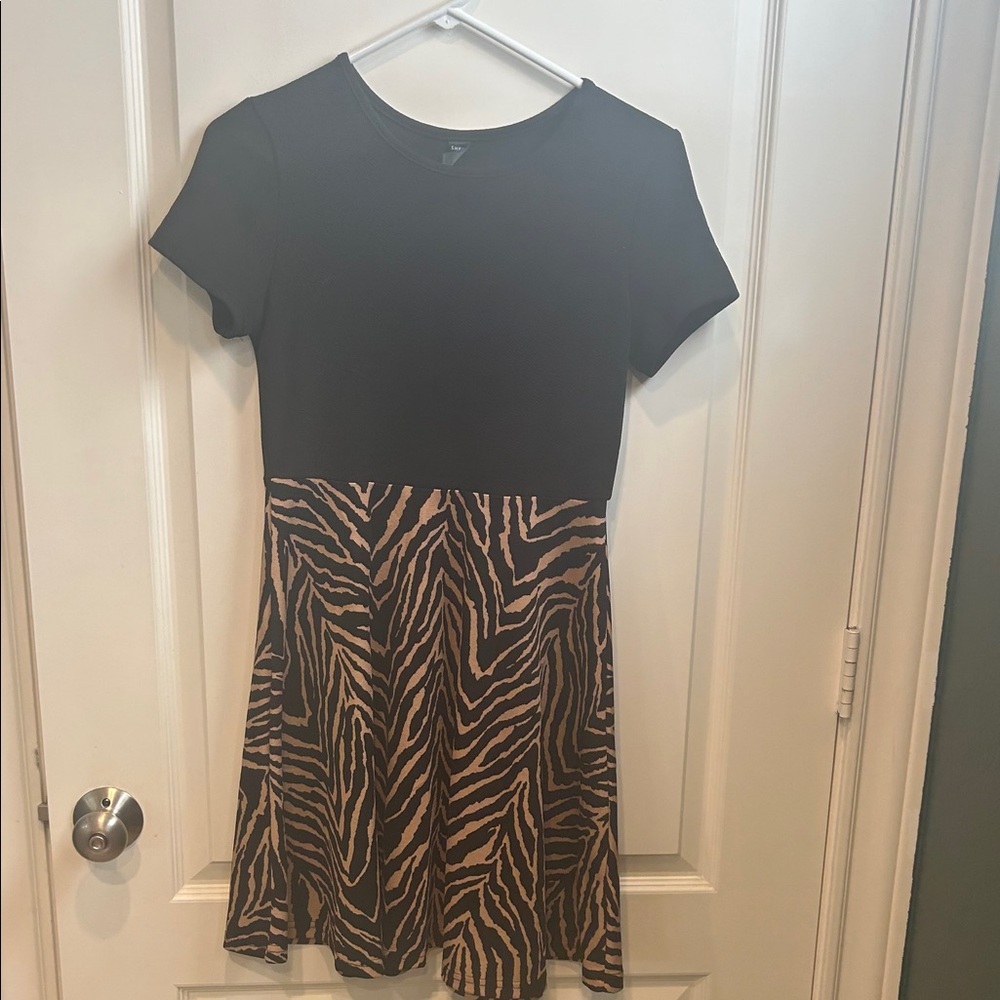 Black and Tan Zebra Print Dress